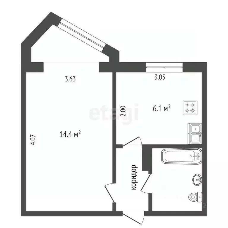 1-к кв. Камчатский край, Петропавловск-Камчатский Океанская ул., 65/2 ... - Фото 2