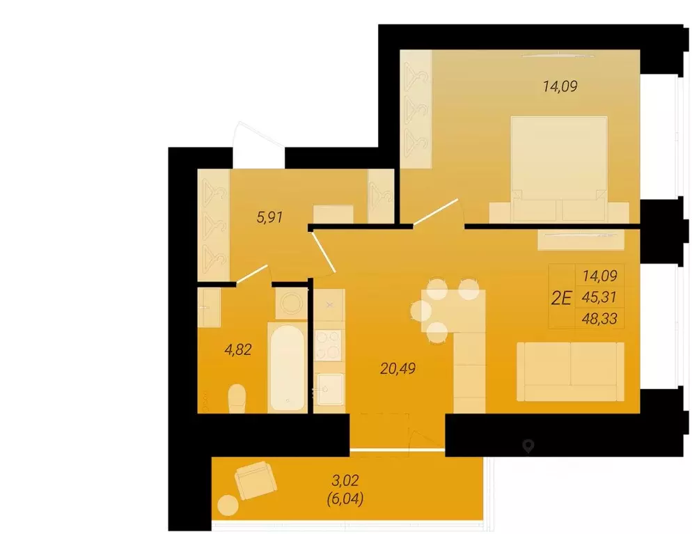 2-к кв. Архангельская область, Архангельск просп. Советских ... - Фото 1