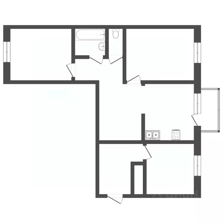 3-к кв. Ханты-Мансийский АО, Сургут ул. Профсоюзов, 32 (70.0 м) - Фото 1