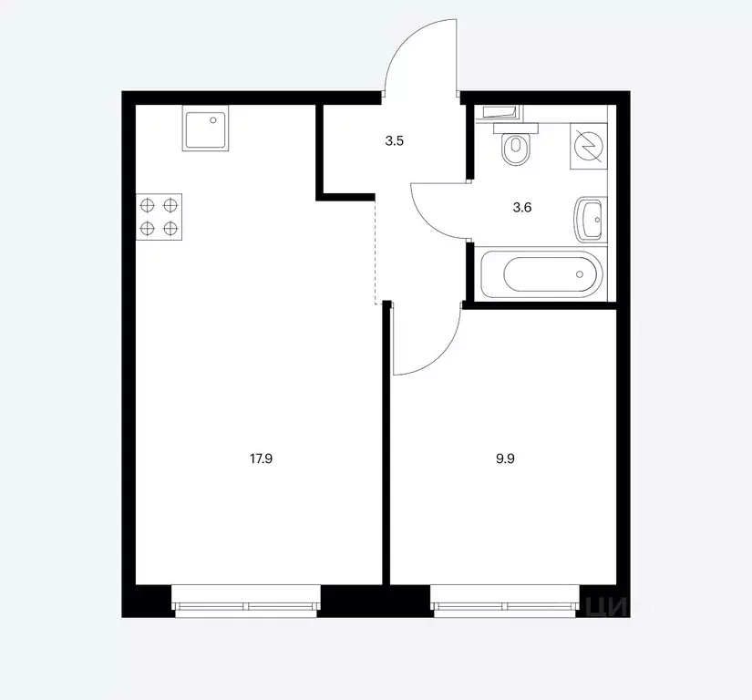 2-к кв. Москва ул. Усадебный Парк, 7 (33.0 м) - Фото 2