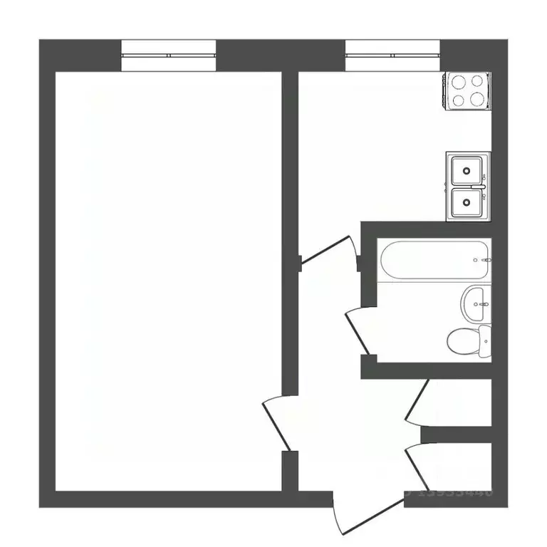 1-к кв. Тюменская область, Тюмень Тарманы мкр, ул. Игримская, 21 (28.2 ... - Фото 1