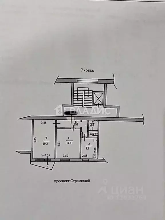 2-к кв. Пензенская область, Пенза просп. Строителей, 37 (56.2 м) - Фото 2