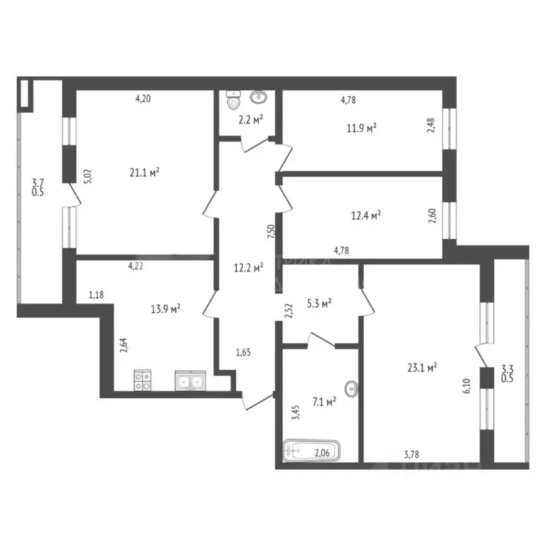 4-к кв. Тюменская область, Тюмень Молодежная ул., 28 (116.0 м) - Фото 1