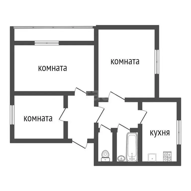 3-комнатная квартира: Тула, посёлок Северный, Еловой проезд, 6 (89.6 ... - Фото 0