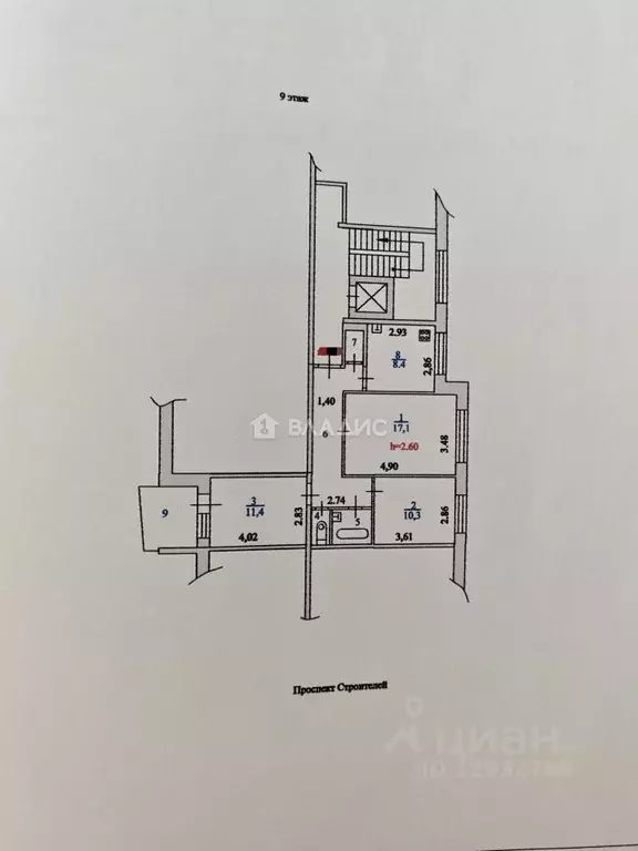 3-к кв. Пензенская область, Пенза просп. Строителей, 8 (62.9 м) - Фото 2