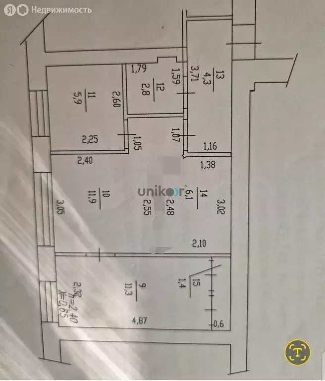 2-комнатная квартира: Уфа, Первомайская улица, 89 (43.7 м) - Фото 1