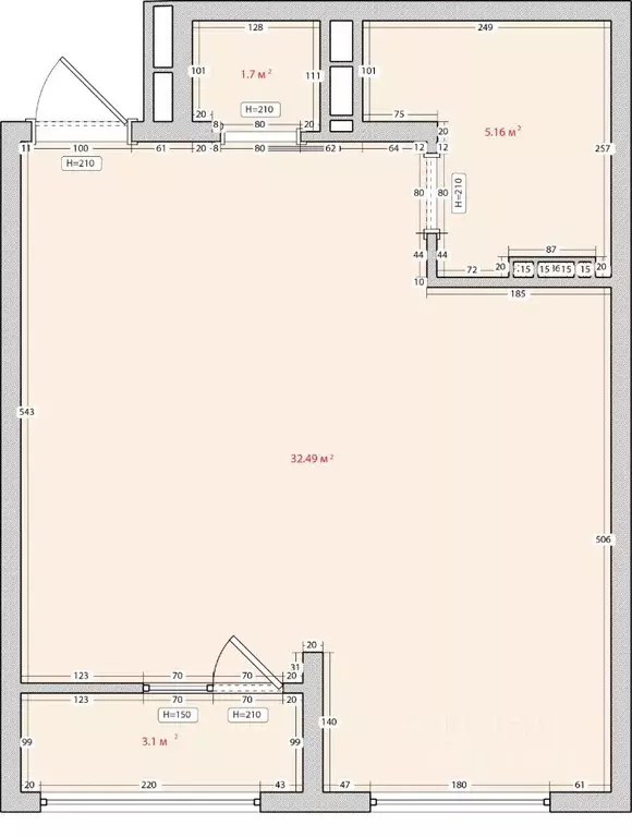 1-к кв. Приморский край, Владивосток ул. Нейбута, 135 (42.1 м) - Фото 0