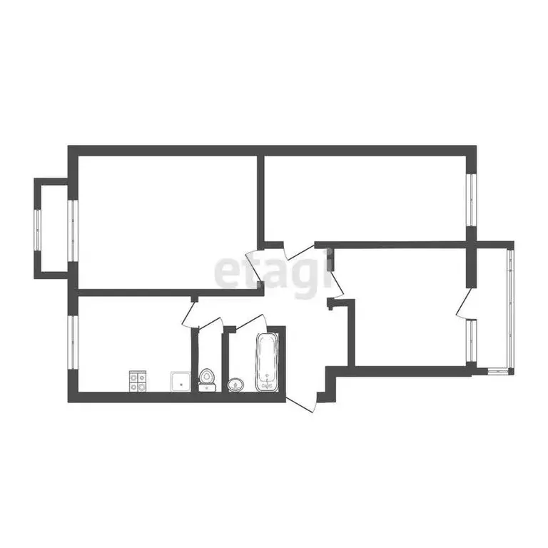 3-комнатная квартира: Барсуки, Шоссейная улица, 8 (63.7 м) - Фото 1