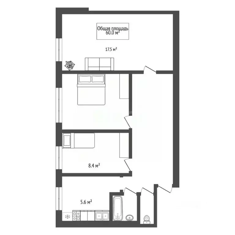 3-к кв. Новосибирская область, Новосибирск ул. Котовского, 20 (61.0 м) - Фото 1