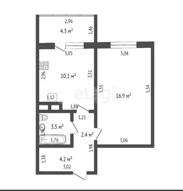 1-комнатная квартира: Стерлитамак, Ботаническая улица, 2 (37 м) - Фото 1