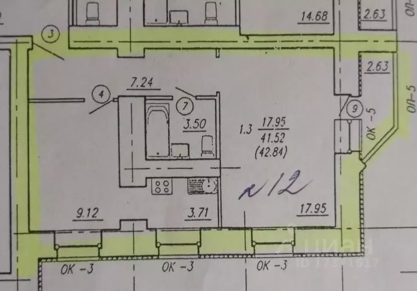 1-к кв. Брянская область, Брянск ул. 3 Июля, 7 (42.0 м) - Фото 1