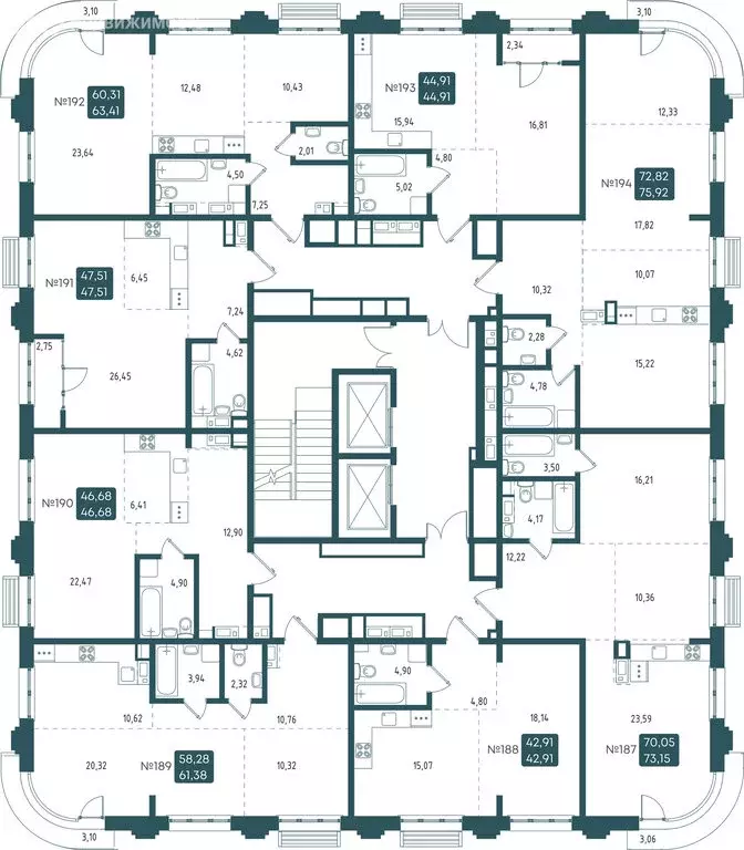 3-комнатная квартира: Иркутск, жилой комплекс Бродский (75.92 м) - Фото 1