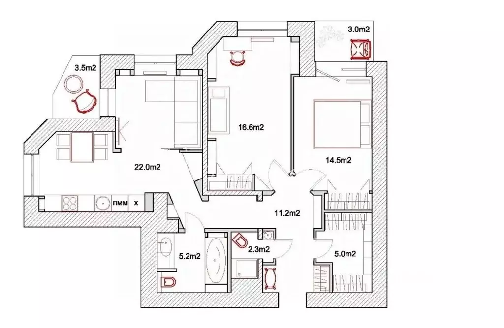 2-к кв. Санкт-Петербург Выборгское ш., 17к1 (80.3 м) - Фото 1