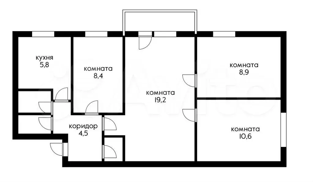 4-к. квартира, 64 м, 5/5 эт. - Фото 0