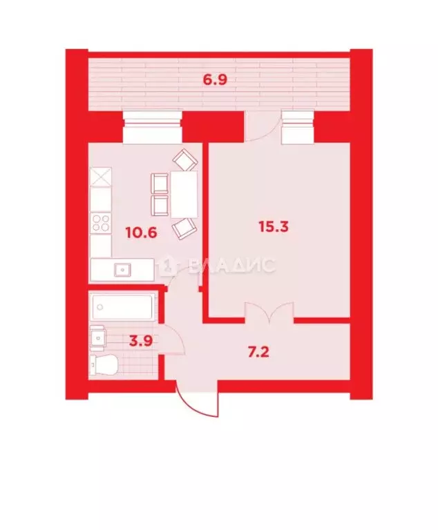 1-комнатная квартира: Благовещенск, Заводская улица, 2/4 (40.6 м) - Фото 0