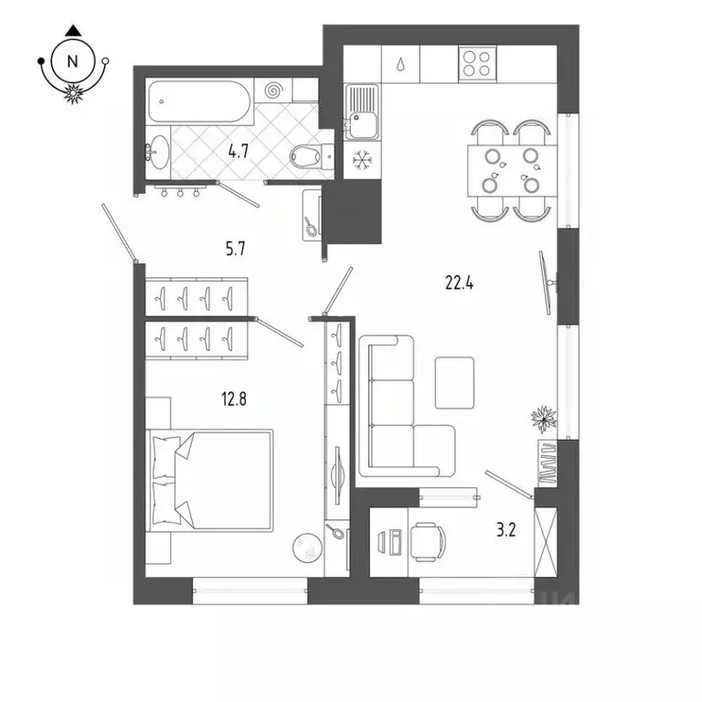 1-к кв. Санкт-Петербург бул. Измайловский, 9 (47.0 м) - Фото 0