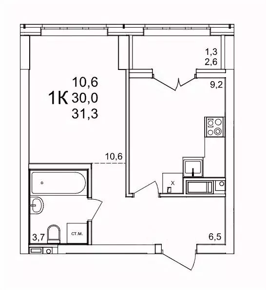 1-к кв. Нижегородская область, Нижний Новгород д. Анкудиновка, КМ ... - Фото 1