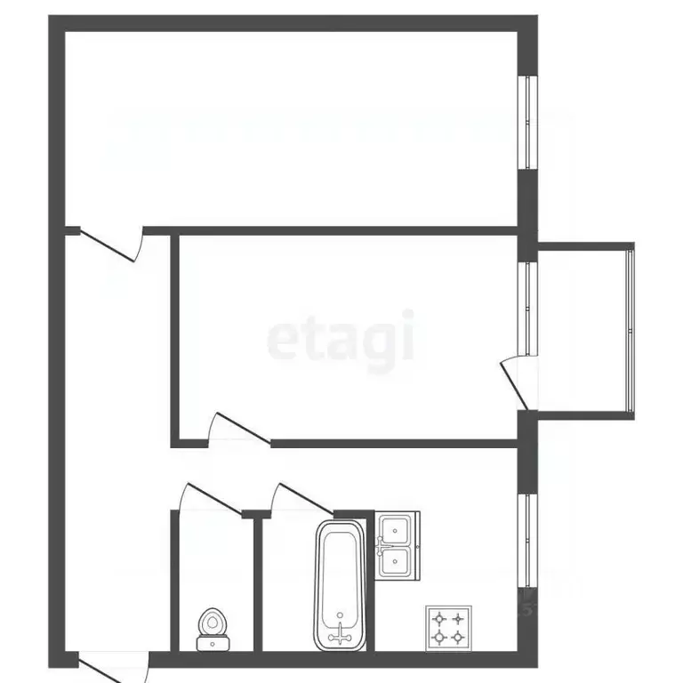 2-к кв. Санкт-Петербург Кузнецовская ул., 6 (44.4 м) - Фото 2
