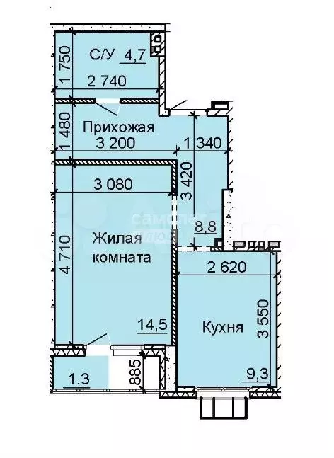 1-к. квартира, 38 м, 6/16 эт. - Фото 0