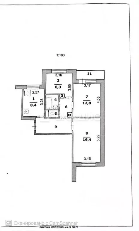 3-к кв. Белгородская область, Белгород ул. Шаландина, 19 (61.4 м) - Фото 1