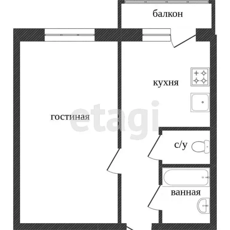 1-к кв. Белгородская область, Белгород ул. Чапаева, 14А (51.5 м) - Фото 1