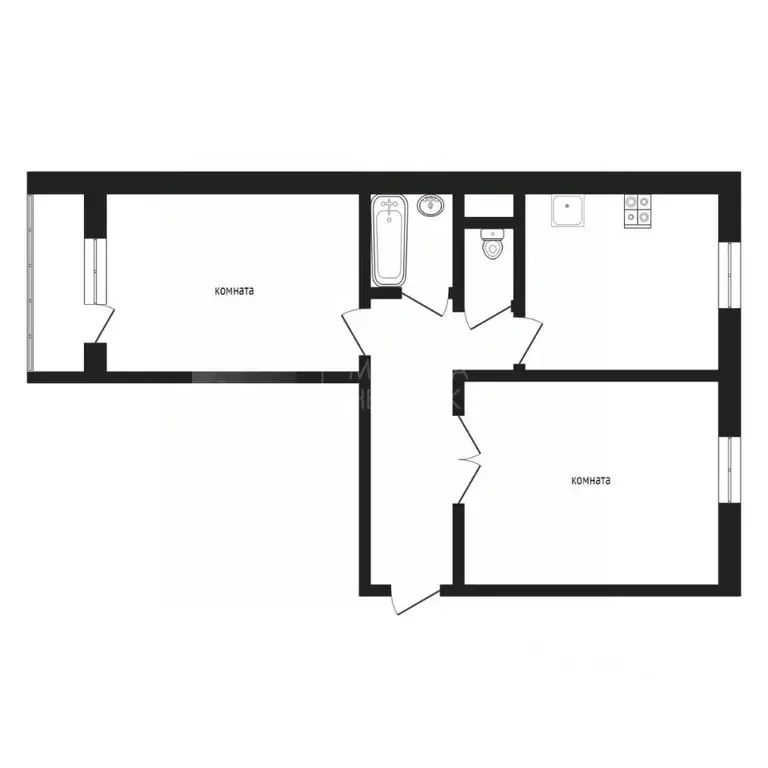 2-к кв. Тюменская область, Тюмень проезд Ямбургский, 3 (52.3 м) - Фото 2