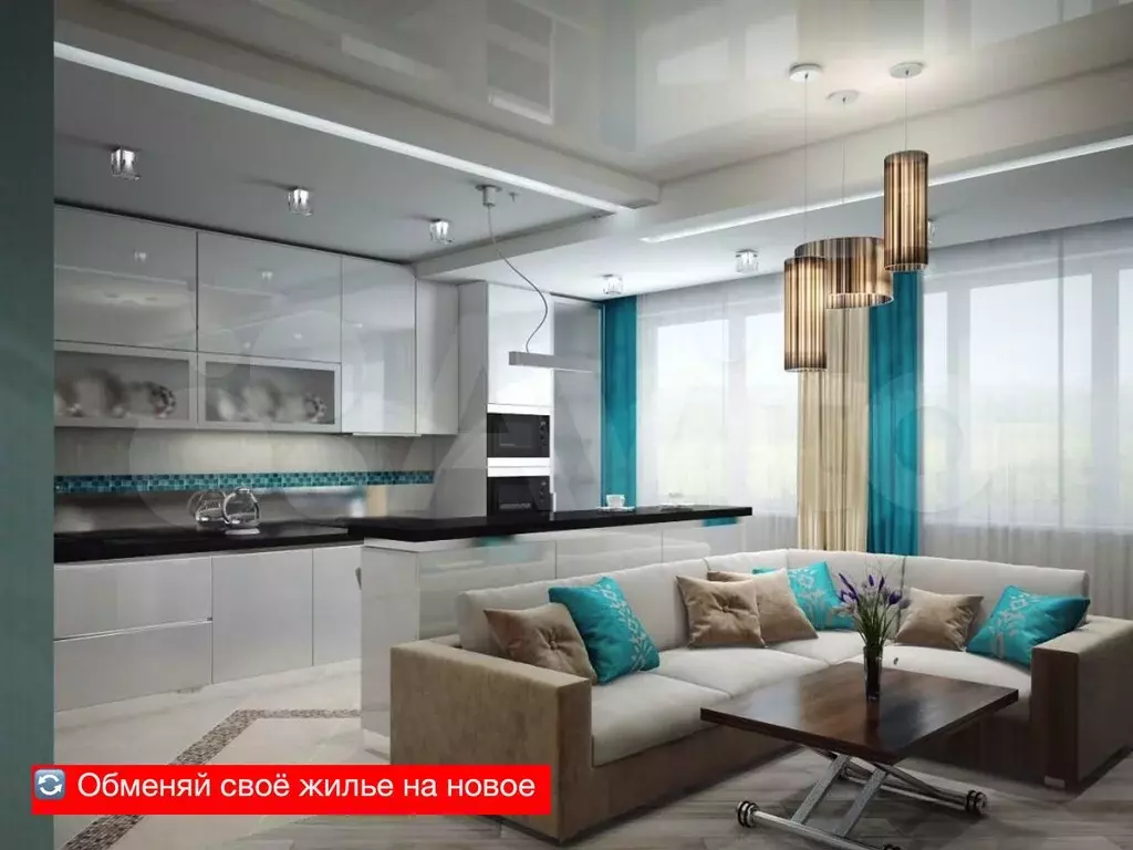 1-к. квартира, 47,8 м, 1/4 эт. - Фото 1