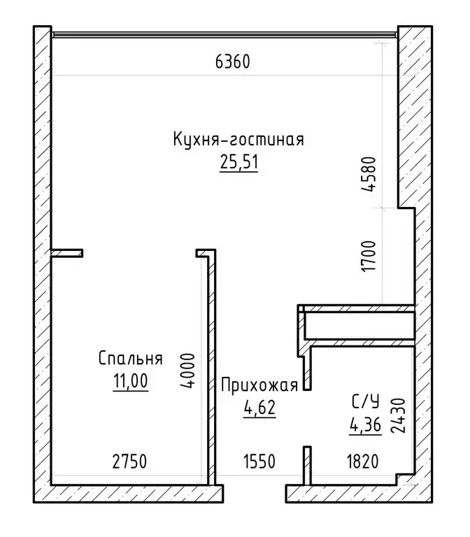 1-комнатная квартира: Нальчик, улица Идарова, 180 (48.24 м) - Фото 1