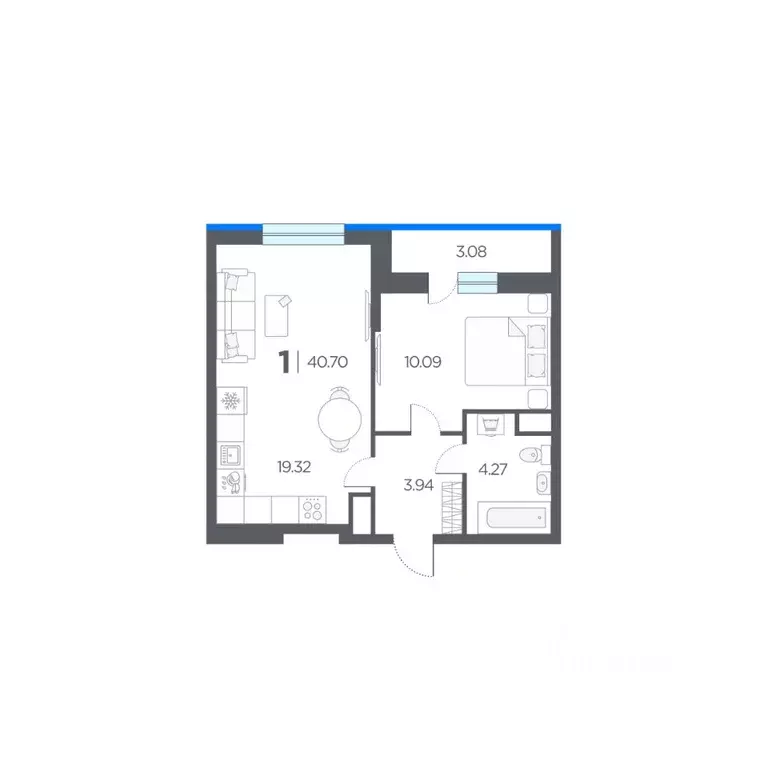 1-к кв. Рязанская область, Рязанский муниципальный округ, с. Дядьково ... - Фото 1