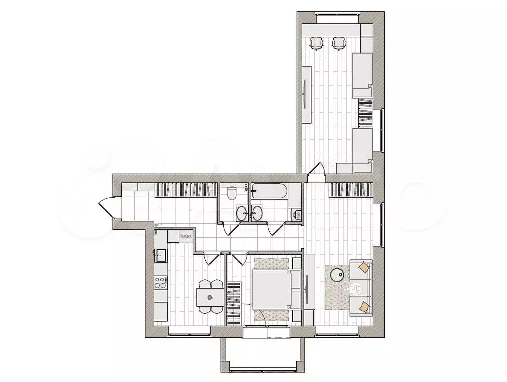 3-к. квартира, 84 м, 2/6 эт. - Фото 0