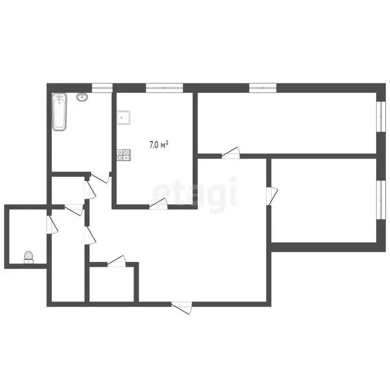 2-комнатная квартира: посёлок Югэр, Совхозная улица, 64 (44 м) - Фото 1