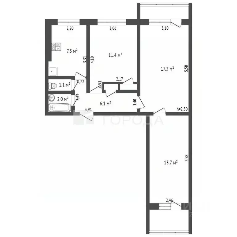 3-к кв. Алтайский край, Барнаул Докучаево мкр, ул. Шукшина, 1 (60.0 м) - Фото 0