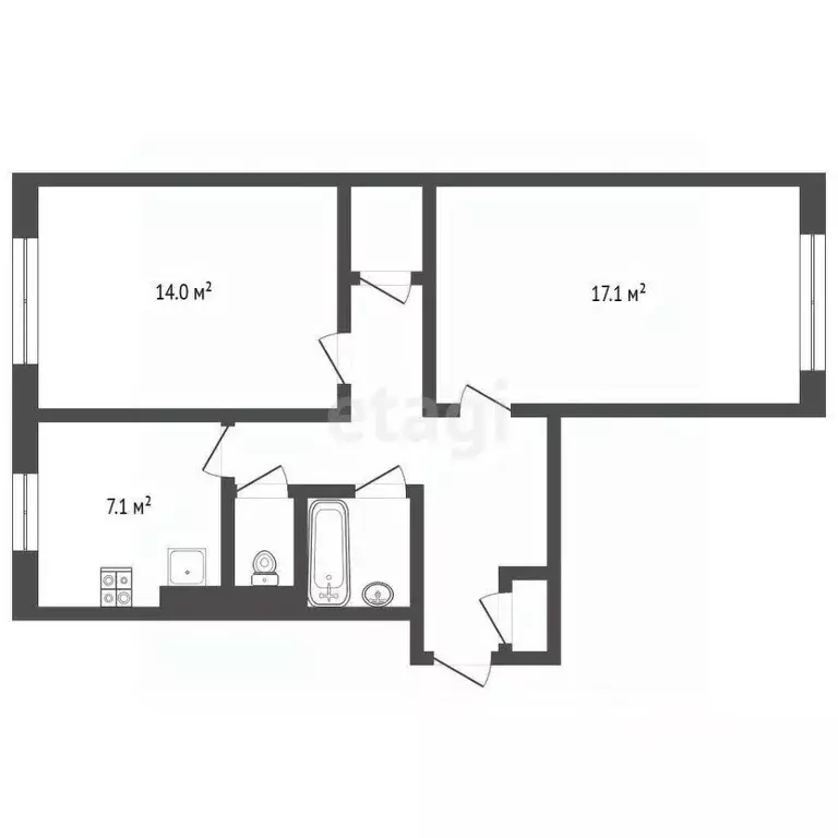 2-к кв. Ямало-Ненецкий АО, Муравленко ул. Ленина, 129 (51.9 м) - Фото 1