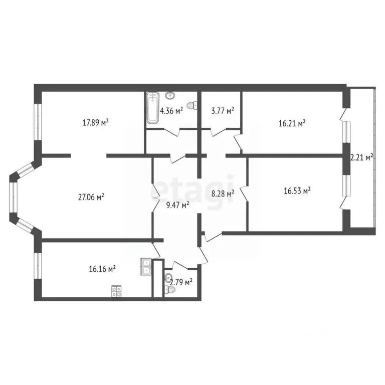 4-к кв. Санкт-Петербург ул. Турку, 13к1 (133.0 м) - Фото 1