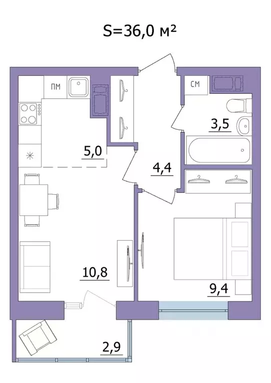 2-к кв. Карелия, Петрозаводск ул. Фурманова, 41 (36.0 м) - Фото 1