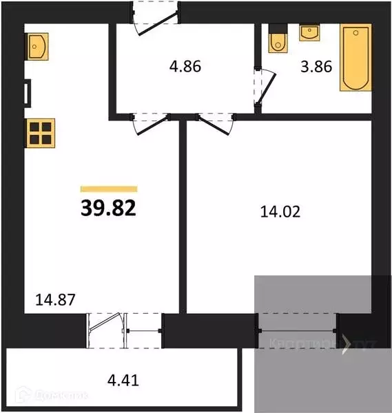 Продаётся 1-к квартира, 39.82 м - Фото 0