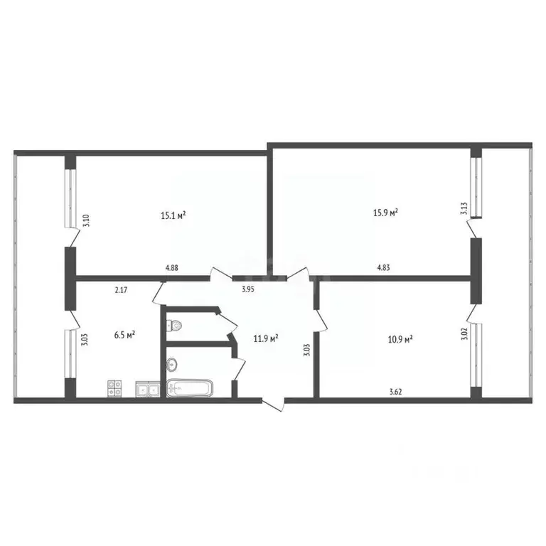 3-к кв. Ставропольский край, Кисловодск Зашкольный пер. (58.8 м) - Фото 2