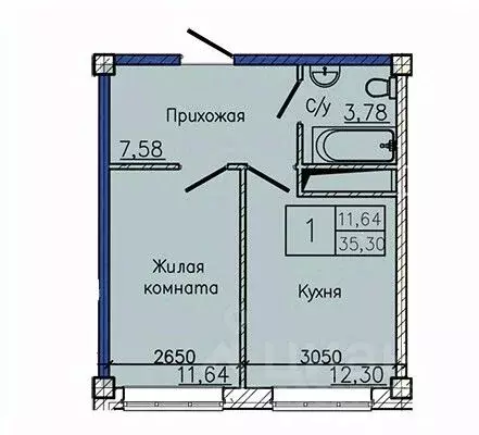 1-к кв. Ставропольский край, Пятигорск ул. Ермолова, 28А (35.3 м) - Фото 1