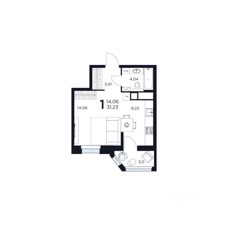 1-к кв. Московская область, Химки  (31.23 м) - Фото 1