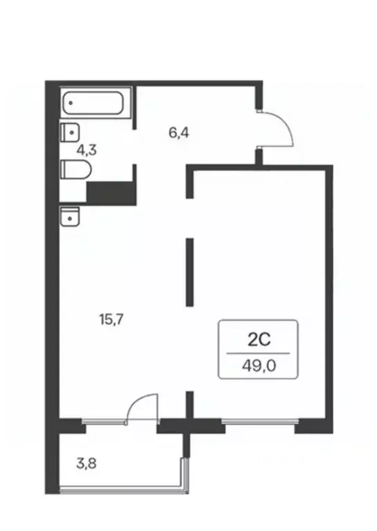 2-к кв. Новосибирская область, Новосибирск Кедровая ул., 80/2 (49.0 м) - Фото 0