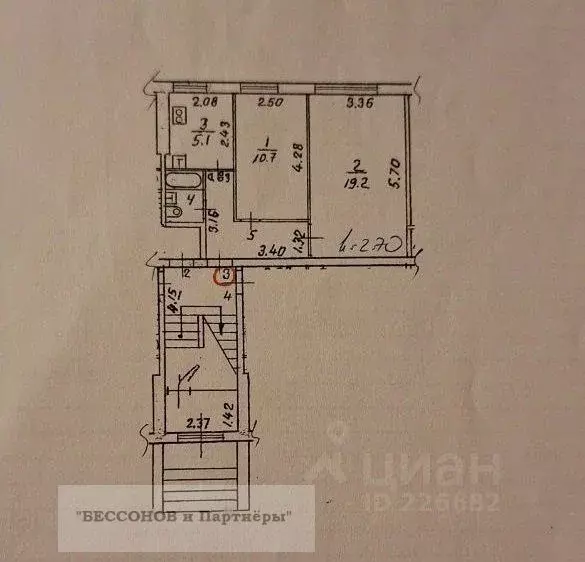 2-к кв. Московская область, Королев Пионерская ул., 33 (43.2 м) - Фото 1