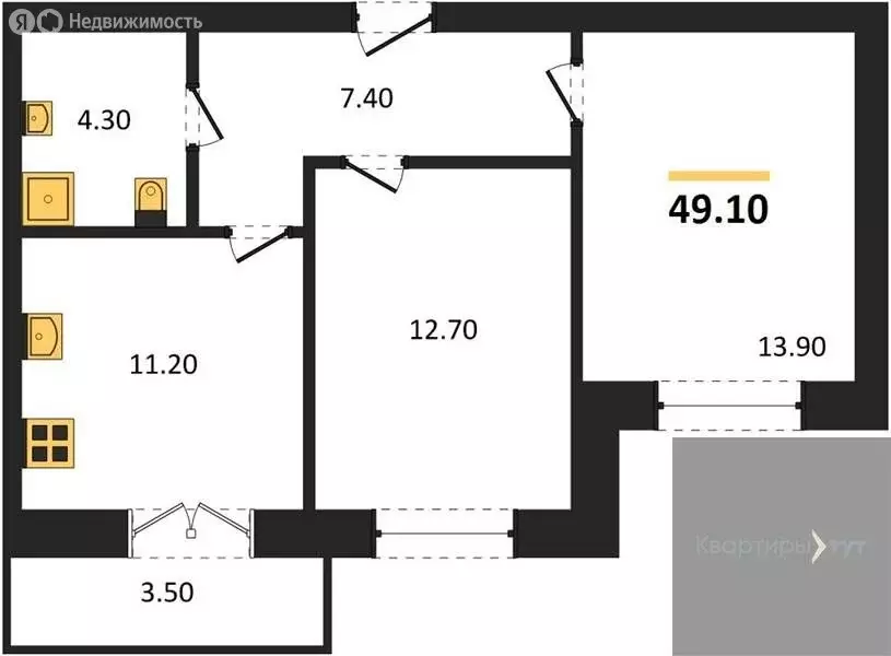 2-комнатная квартира: Воронеж, Цимлянская улица, 10В (49.1 м) - Фото 0