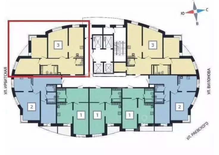 3-к кв. Свердловская область, Екатеринбург ул. Раевского, 6 (93.7 м) - Фото 2