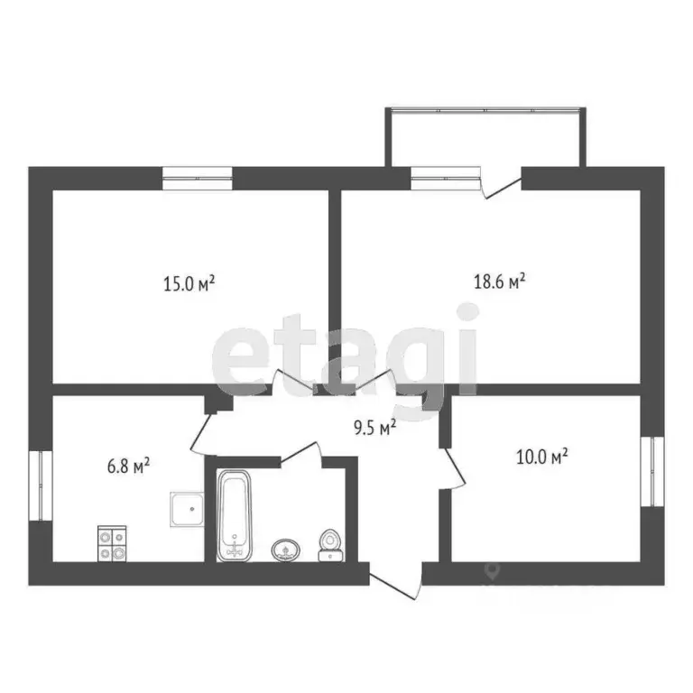 3-к кв. Тюменская область, Тюмень ул. Ленина, 63 (73.7 м) - Фото 2