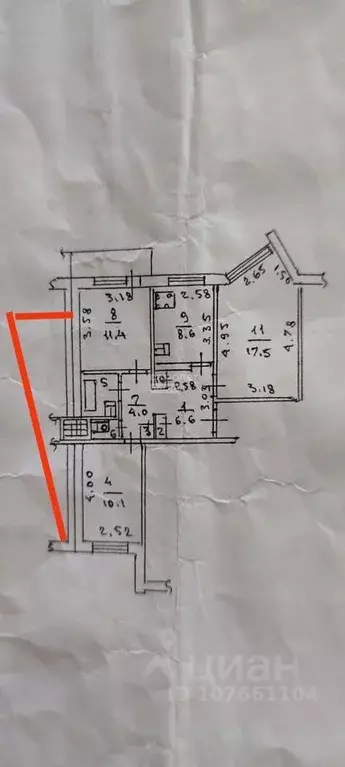 3-к кв. Липецкая область, Липецк ул. Водопьянова, 31 (72.0 м) - Фото 1
