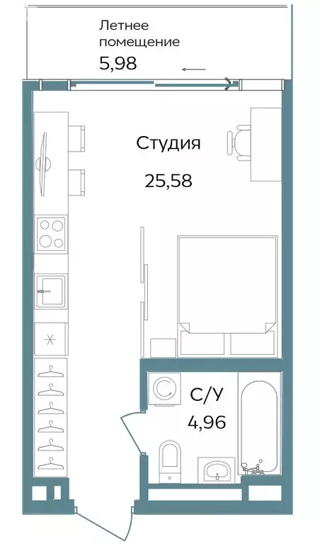 Квартира-студия: Республика Крым, Саки (36.52 м) - Фото 1
