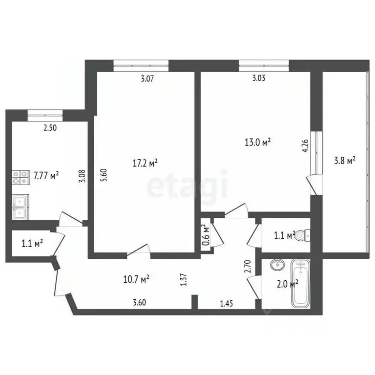 2-к кв. Орловская область, Орел ул. Степана Разина, 16 (53.5 м) - Фото 2