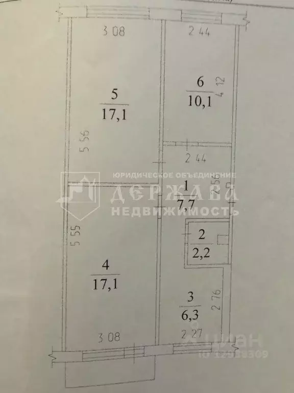 3-к кв. Кемеровская область, Кемерово ул. Васильева, 11 (59.9 м) - Фото 2