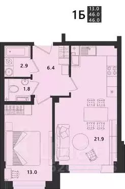 1-к кв. Псковская область, Псковский район, Завеличенская волость, д. ... - Фото 1