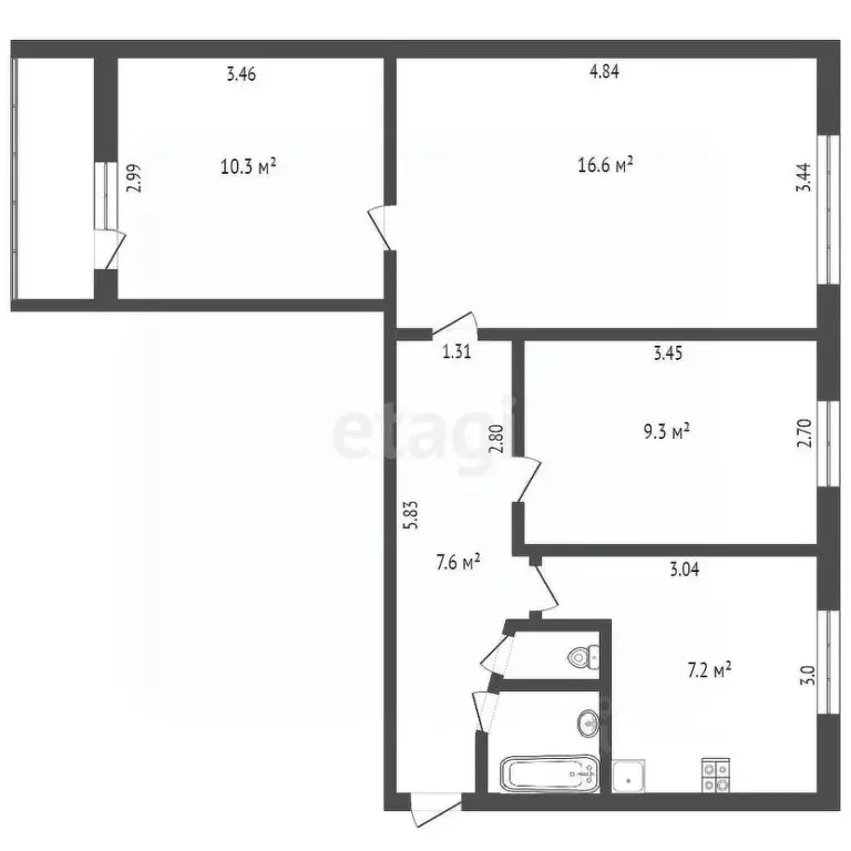 3-к кв. Удмуртия, Ижевск Союзная ул., 135 (54.0 м) - Фото 2
